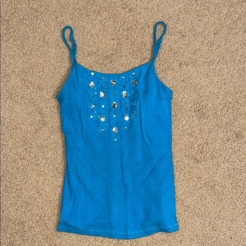 Justice Blue Embellished Tank Top
